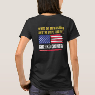 Camiseta (W-Black) Bandera de EE. UU. / La música es alta y