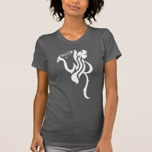 Camiseta W.I.R. Logotipo/flor de lis - blanca en el negro -
