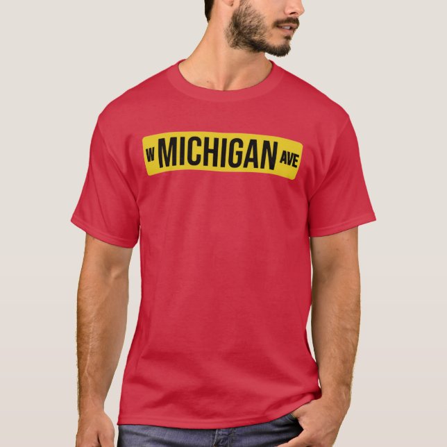 Camiseta W MICHIGAN AVE negro MICHIGAN OESTE (Anverso)