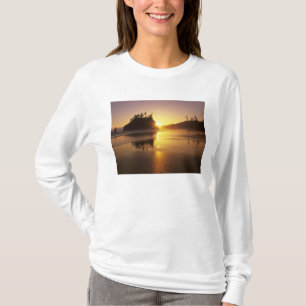 Camiseta WA, Olympic NP, Second Beach al atardecer