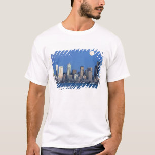 Camiseta WA, Seattle, el perfil de la ciudad de Seattle y E