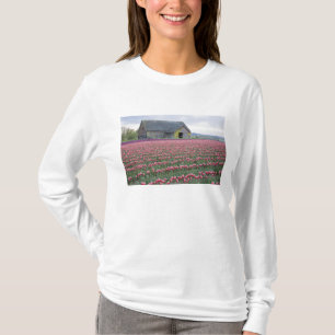 Camiseta WA, Skagit Valley, Tulip Field y Barn