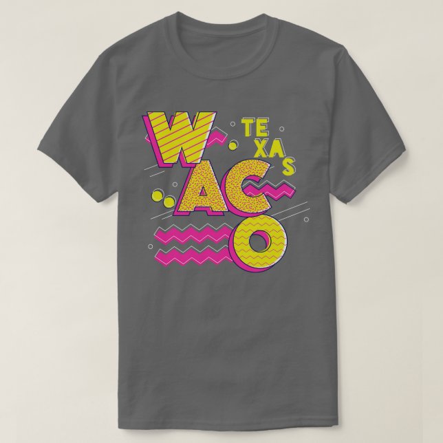 Camiseta Waco Texas del Retro 90 (Diseño del anverso)