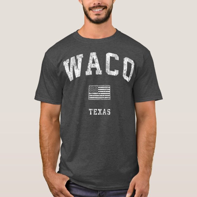 Camiseta Waco Texas TX  Vintage American Flag (Anverso)