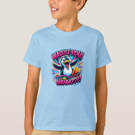 Camiseta "WADDLE YOU! WHAT?!!" Penguin Skateboard