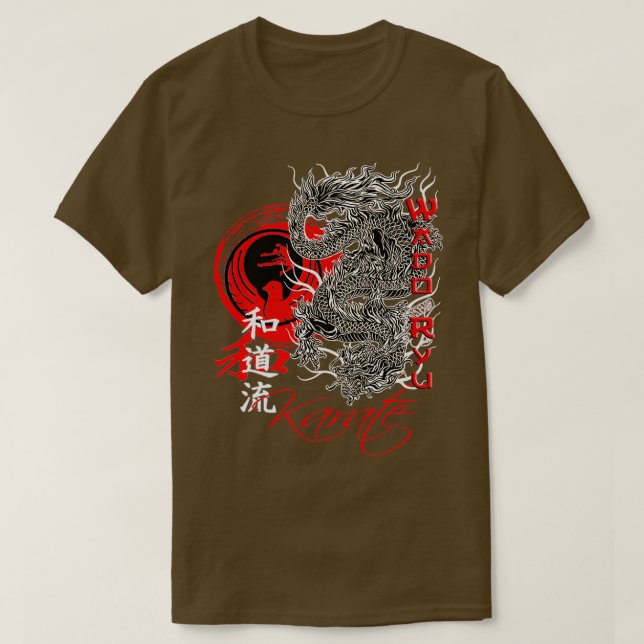 Camiseta Wado Ryu Karate Dragon Kime Oss (Diseño del anverso)