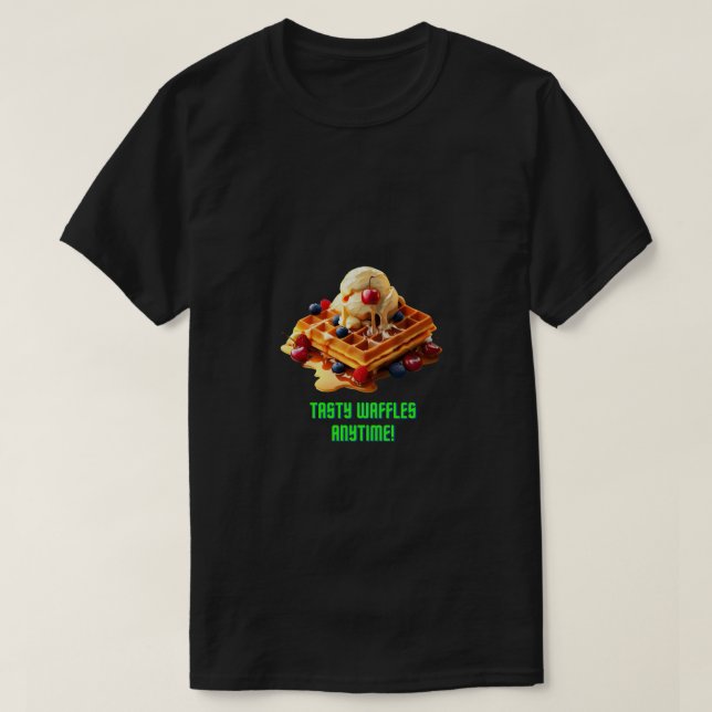 Camiseta Waffle delicioso: Waffles dorados y crujientes (Diseño del anverso)