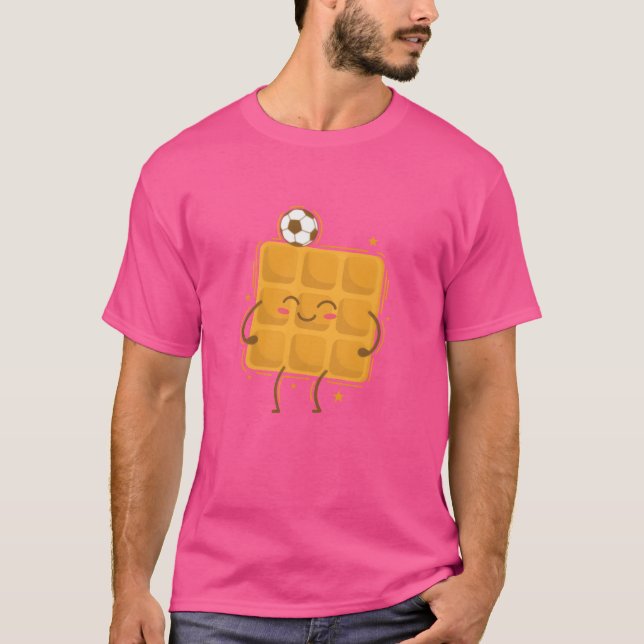 Camiseta Waffle playing Soccer Pastry Pastry Snack gift (Anverso)