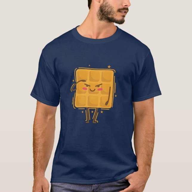Camiseta Waffle saluda a amigo Pastry Snack (Anverso)