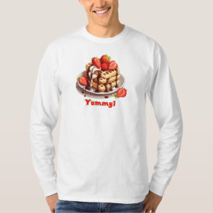Camiseta Waffles con chocolate y fresas