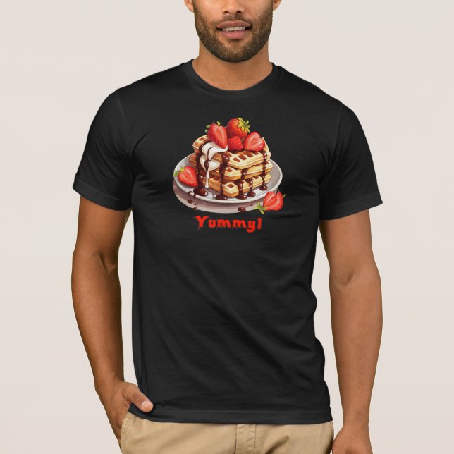 Camiseta Waffles con chocolate y fresas (Anverso)
