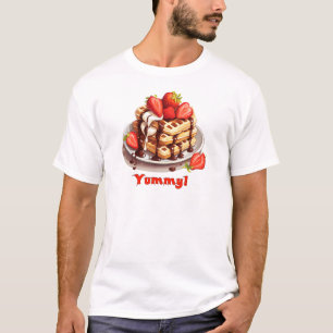 Camiseta Waffles con chocolate y fresas