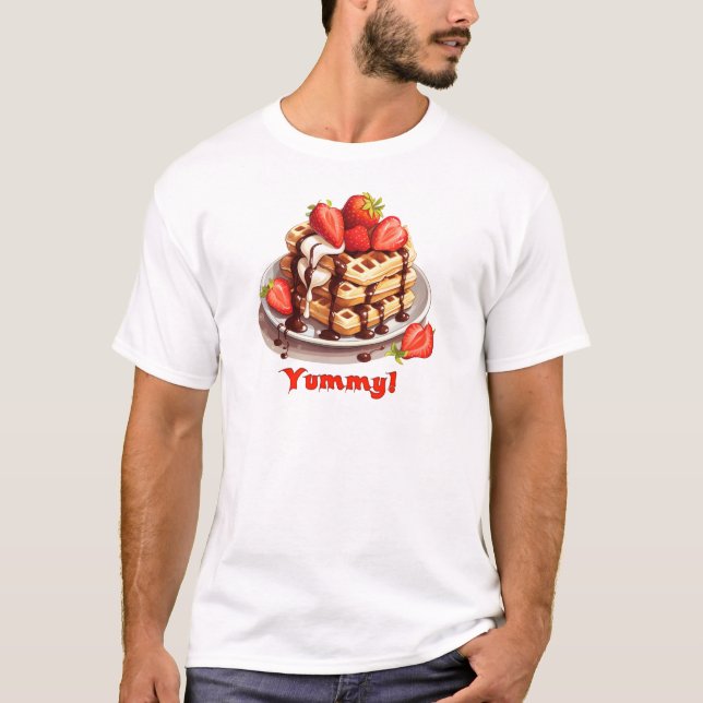 Camiseta Waffles con chocolate y fresas (Anverso)