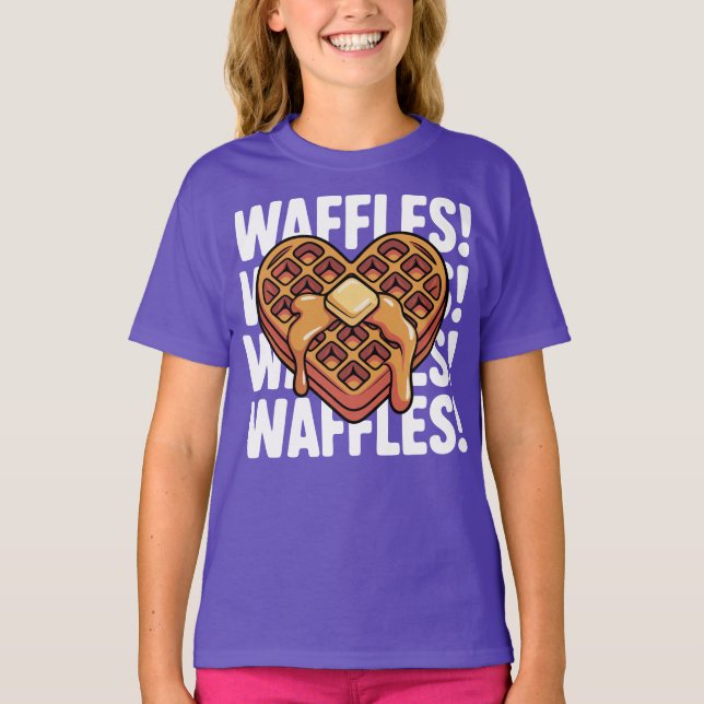 Camiseta Waffles Corazón Para Amantes Del Desayuno (Anverso)