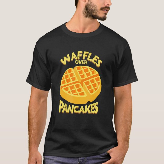 Camiseta Waffles de amor sobre crepes Desayuno Comida Waffl (Anverso)