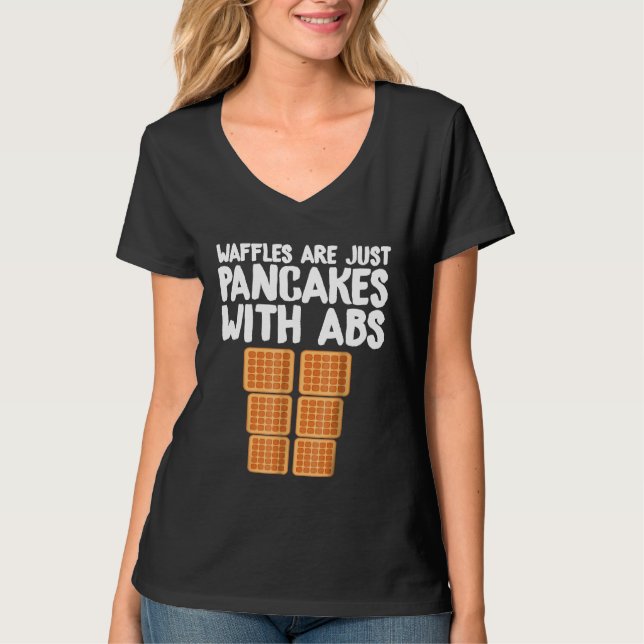 Camiseta Waffles son solo panqueques con abdominales panade (Anverso)