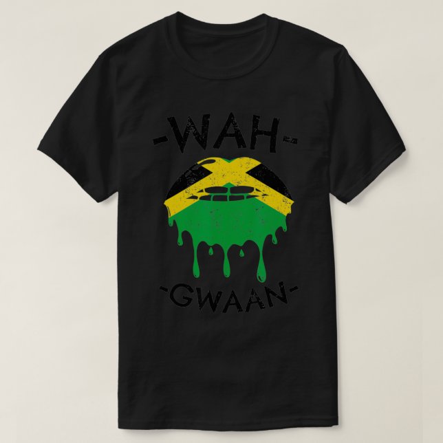 Camiseta Wah Gwaan Cute Diseño de Bandera Jamaiquina (Diseño del anverso)