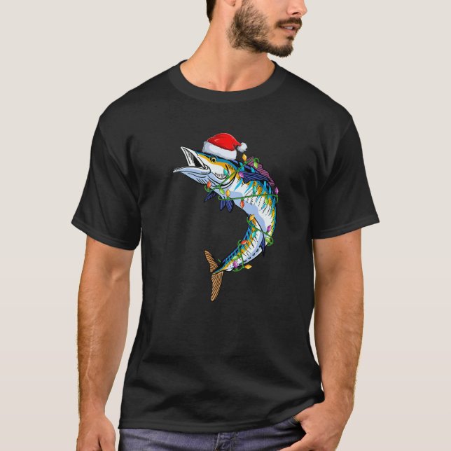 Camiseta Wahoo Fish Lover Xmas Santa Hat Wahoo Navidades (Anverso)