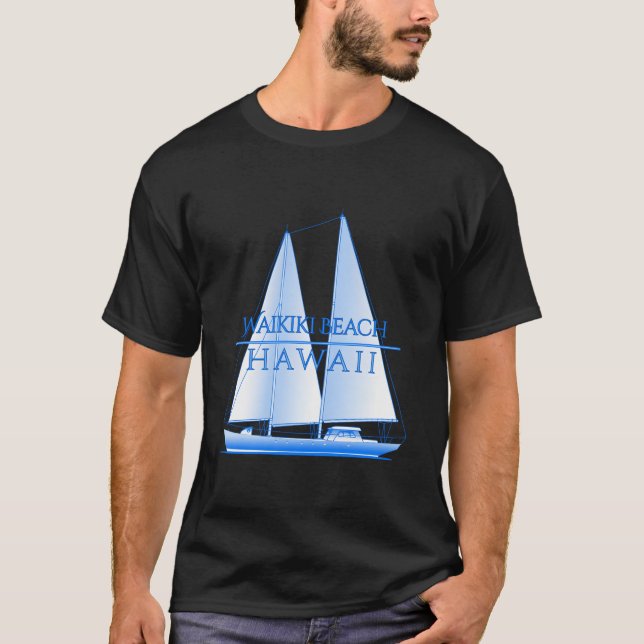 Camiseta Waikiki Beach Hawaii Nautical Sailing Sailor (Anverso)