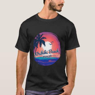 Camiseta Waikiki Beach Hawaii Paraíso Tropical Hawaii Va