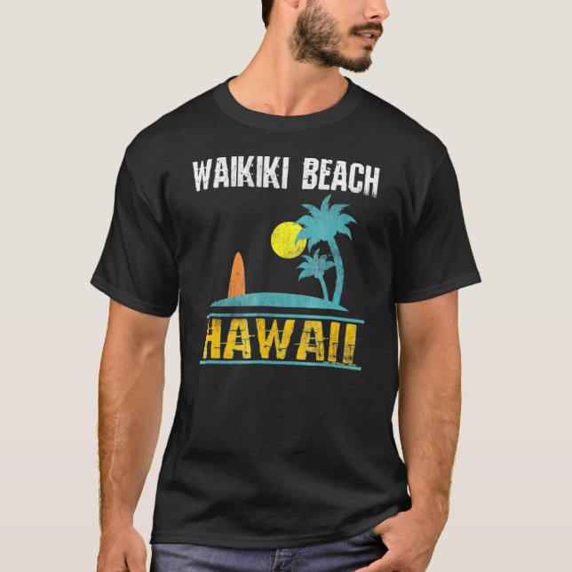 Camiseta Waikiki Beach Hawaii Summer Surf (Anverso)