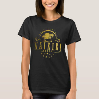 Camiseta Waikiki Beach Hawaii Vintage Hawaiian Surf Vacatio