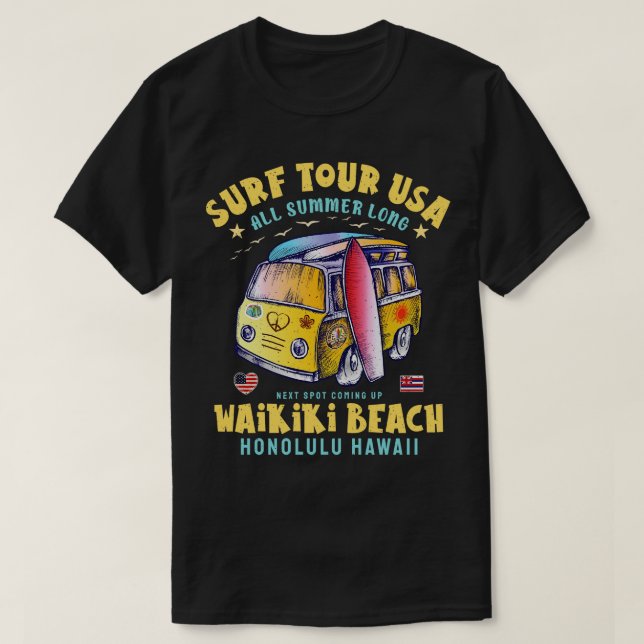 Camiseta Waikiki Beach Honolulu Hawaii (Diseño del anverso)