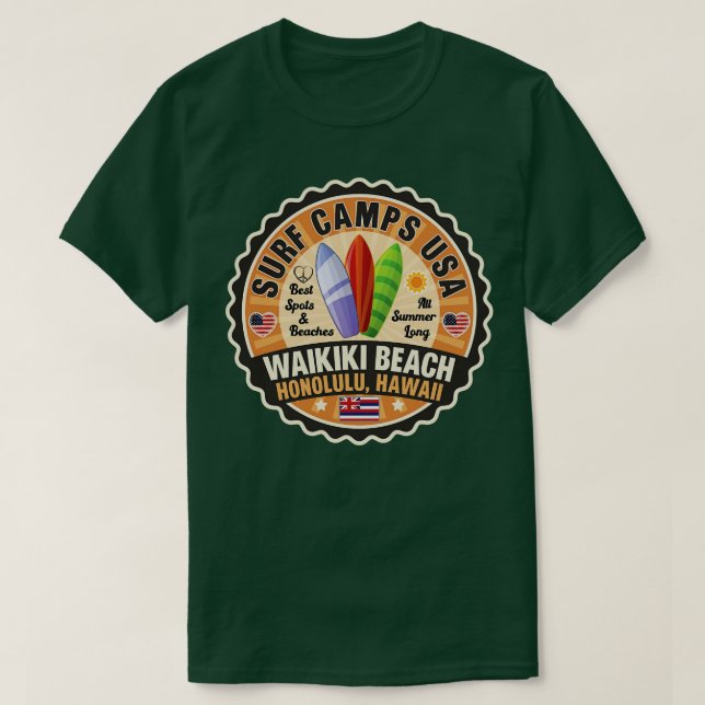Camiseta Waikiki Beach Honolulu Hawaii 1 (Diseño del anverso)