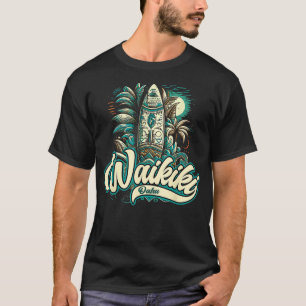 Camiseta Waikiki Beach Polynesian Hawaii Surf Design