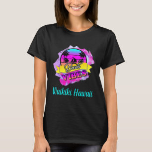 Camiseta Waikiki Beach Summer Vibes Hawaii Vacaciones Vinta