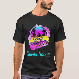 Camiseta Waikiki Beach Summer Vibes Hawaii Vacaciones Vinta
