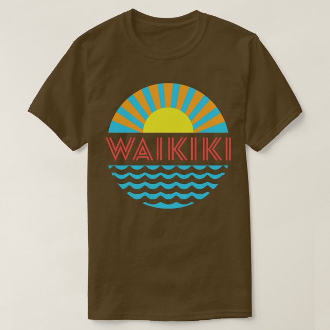 Camiseta Waikiki Beach Sun And Waves (Diseño del anverso)