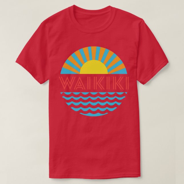 Camiseta Waikiki Beach Sun And Waves (Diseño del anverso)