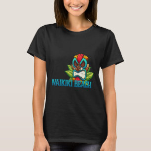 Camiseta Waikiki Beach Tiki - Playas de Hawái