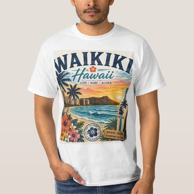 Camiseta Waikiki Hawái (Anverso)