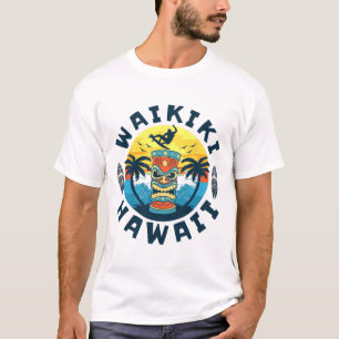 Camiseta Waikiki Hawái Playa Surfing Vacaciones de Verano P