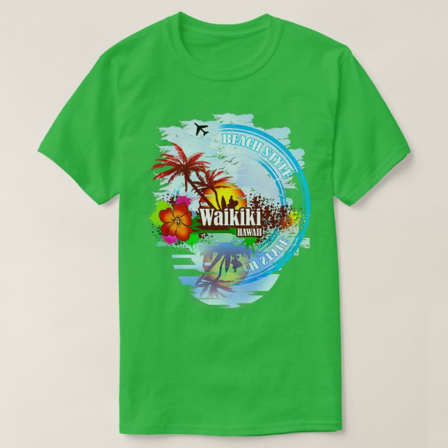 Camiseta Waikiki Hawaii 1 (Diseño del anverso)