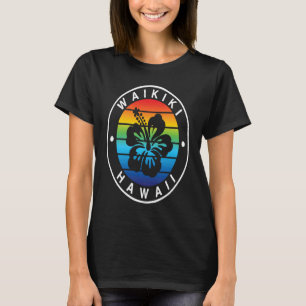 Camiseta Waikiki Hawaii Hibisco Tropical Flor F