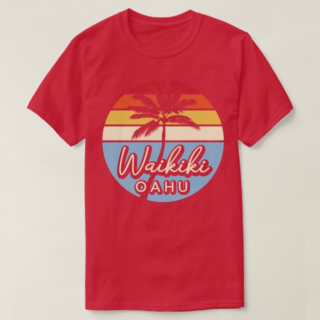 Camiseta Waikiki Oahu Hawaii (Diseño del anverso)