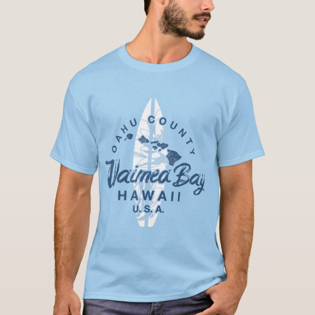 Camiseta Waimea Bay Hawaii North Shore Oahu Hawaiian Surfin (Anverso)