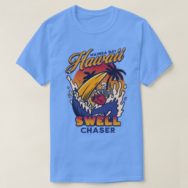 Camiseta Waimea Bay Oahu Hawaii Big Wave Surfing (Diseño del anverso)