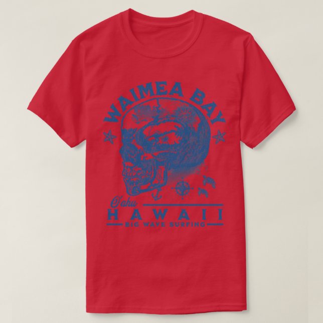 Camiseta Waimea Bay Oahu Hawaii Big Wave Surfing 1 (Diseño del anverso)