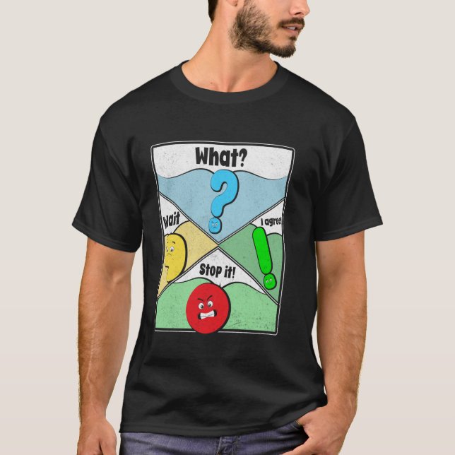Camiseta Wait What Stop It I Agree Funny Punctuation Gramma (Anverso)