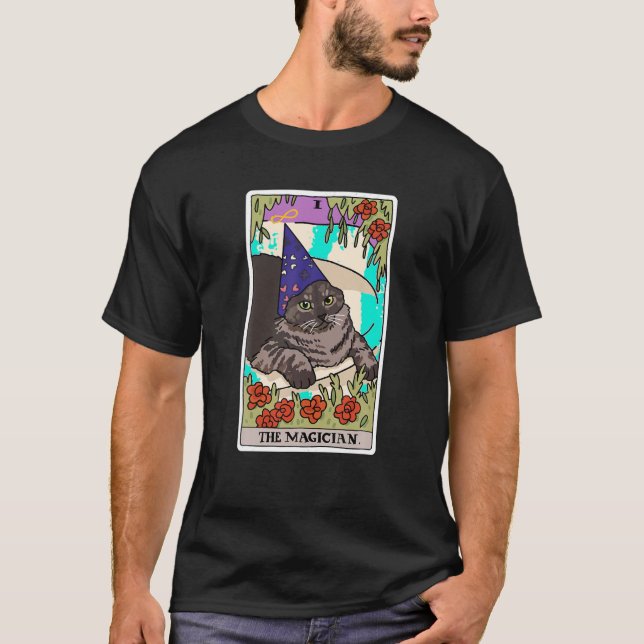 Camiseta Waite Deck Hallo, jinete de cartas de gato mago de (Anverso)