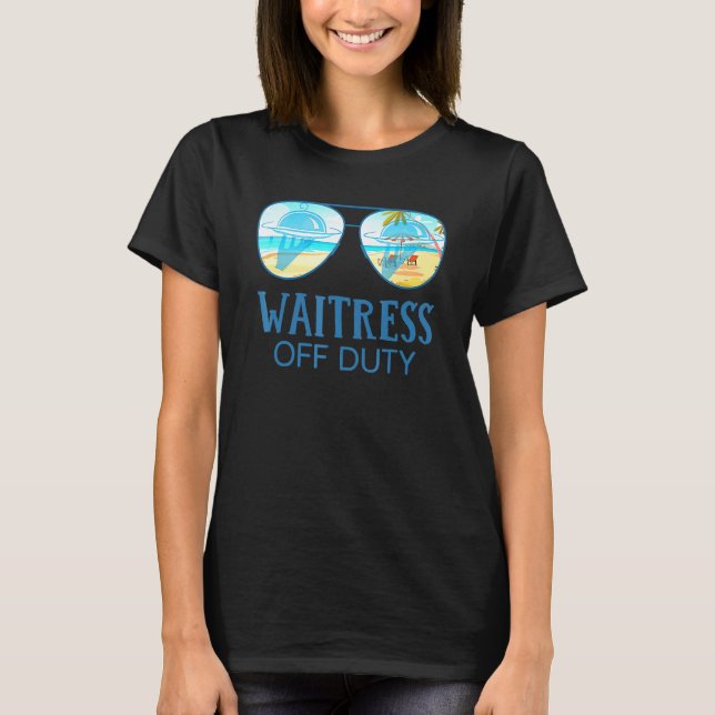 Camiseta Waitress Off Duty Sungafas Beach Hello Summer (Anverso)