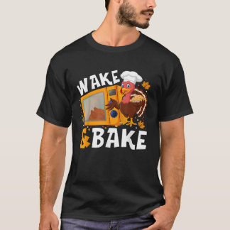 Camiseta Wake Bake Turkey Comida Cena Chef Gracioso Que