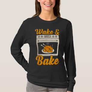 Camiseta Wake Bake Turkey Comida Cena Chef Gracioso Que