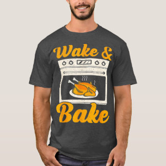 Camiseta Wake Bake Turkey Comida Cena Chef Gracioso Que