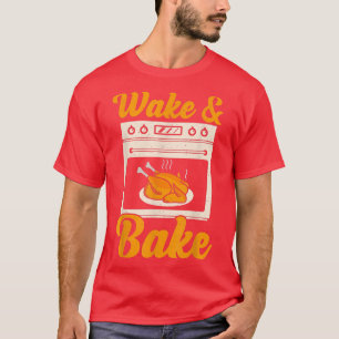 Camiseta Wake Bake Turkey Comida Cena Chef Gracioso Que