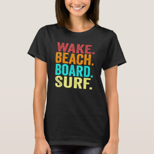 Camiseta Wake Beach Board Surf Beach Surfing Vintage Surfin